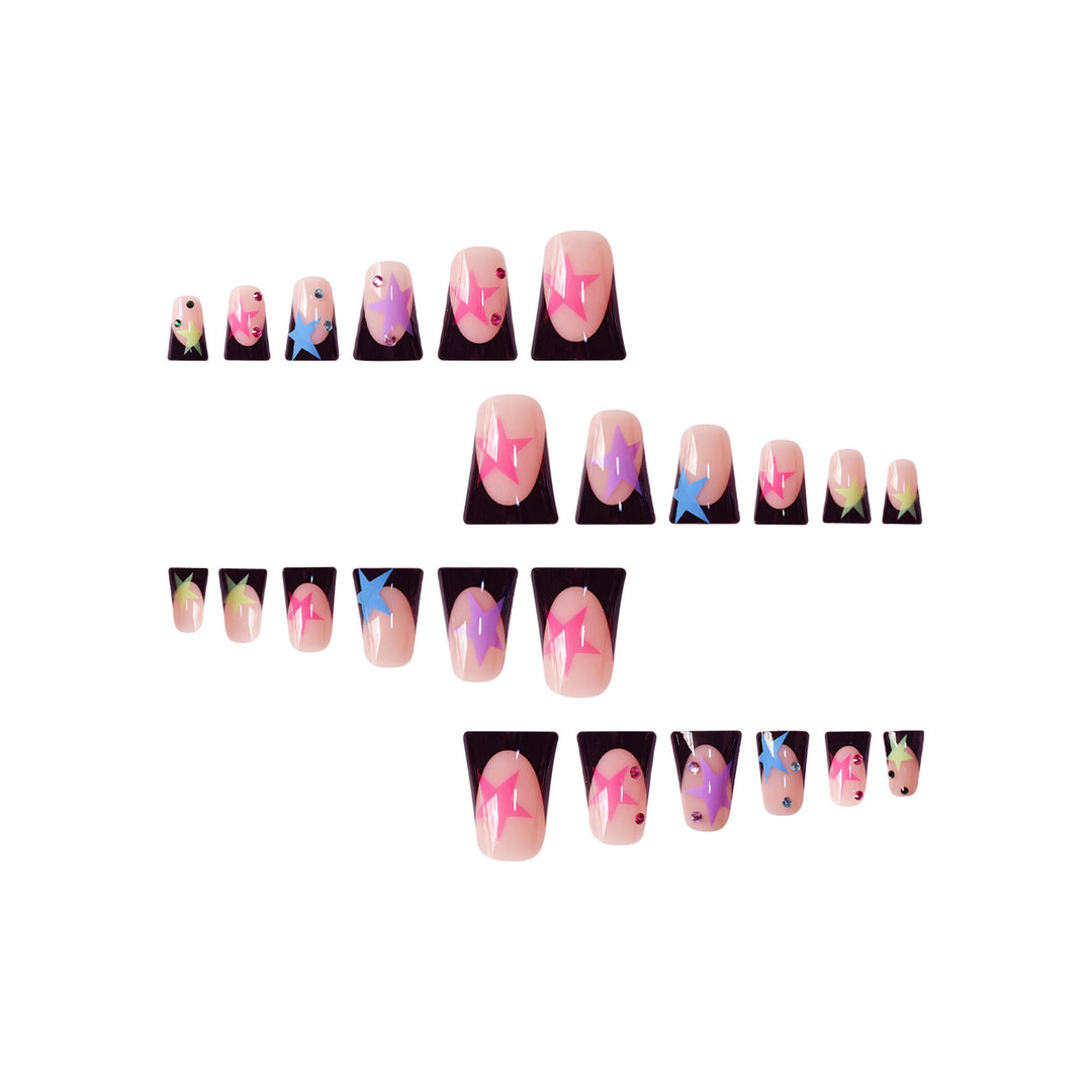 Artistic Stiletto Nail Art Set with Star Accents Kalsten