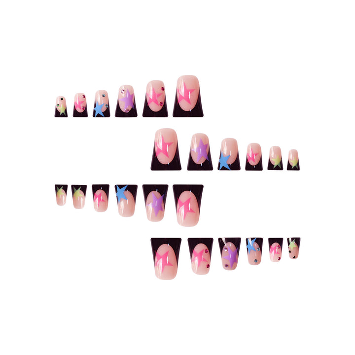 Artistic Stiletto Nail Art Set with Star Accents Kalsten