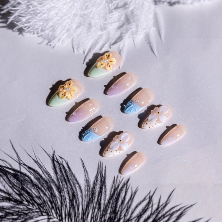 Creative Floral Press-On Nail Art Set