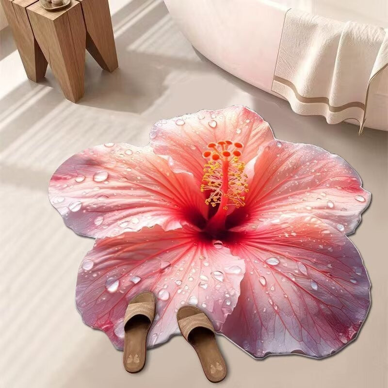 3D Floral Design Bath Mat