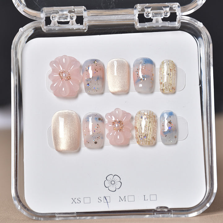 Decorative Floral Press-On Nail Set Kalsten