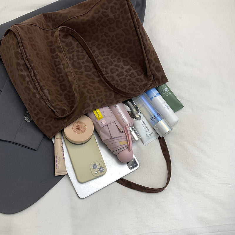 Luxurious Textured Suede Shoulder Tote Bag