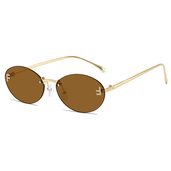Sleek Metal Oval Sunglasses Kalsten
