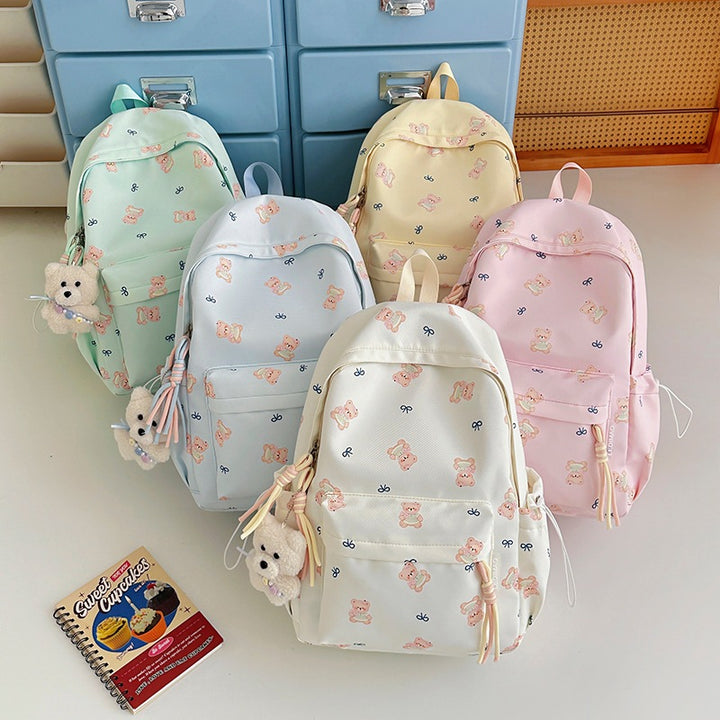 Cute Bear-Print School Backpack Kalsten