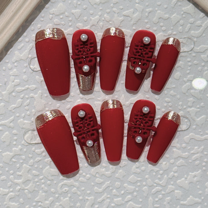 Elegant Rhinestone Embellished Press-On Nail Set