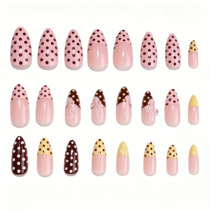 Creative nail art set with floral and polka dot design Kalsten