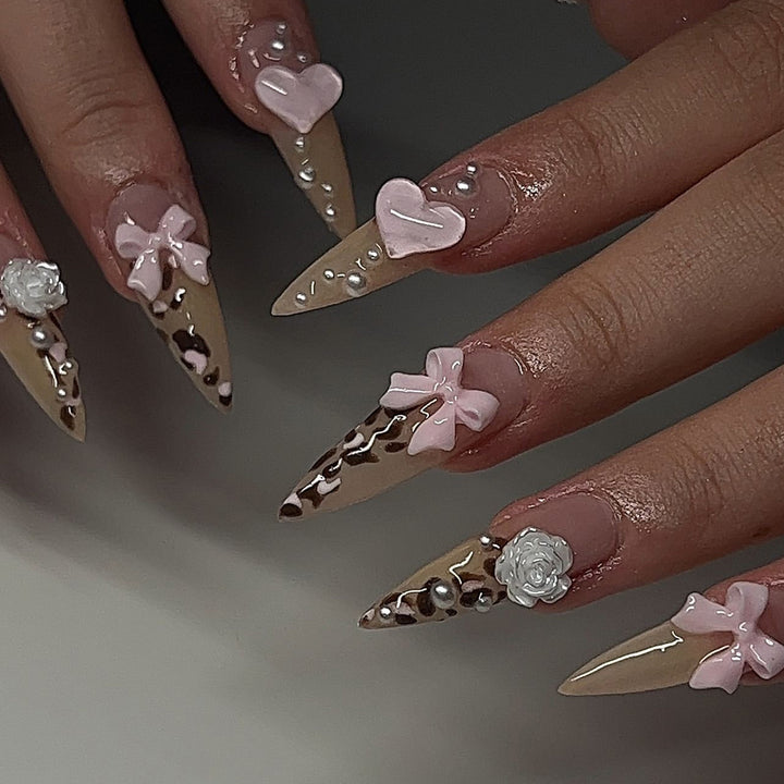 Artful nail extensions with decorative 3D designs Kalsten