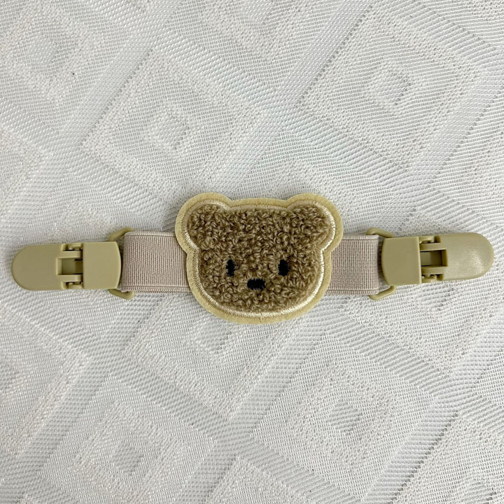 Plush Teddy Pacifier Clip with Safety Buckle and Elastic Strap