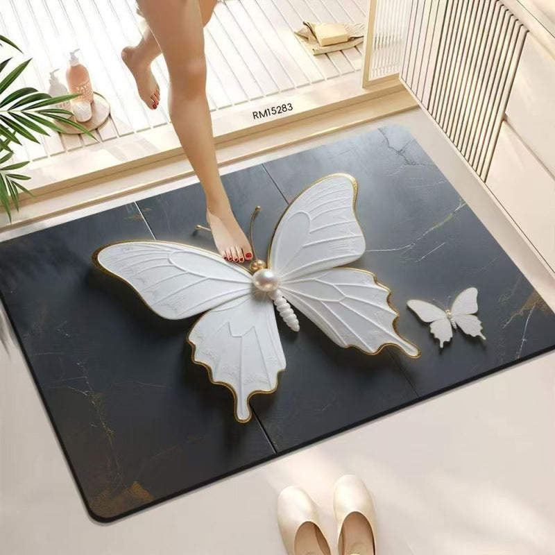 Decorative Butterfly Bath Mat Kalsten