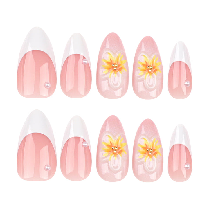 Artistic Stiletto Nails with Floral Accents Kalsten
