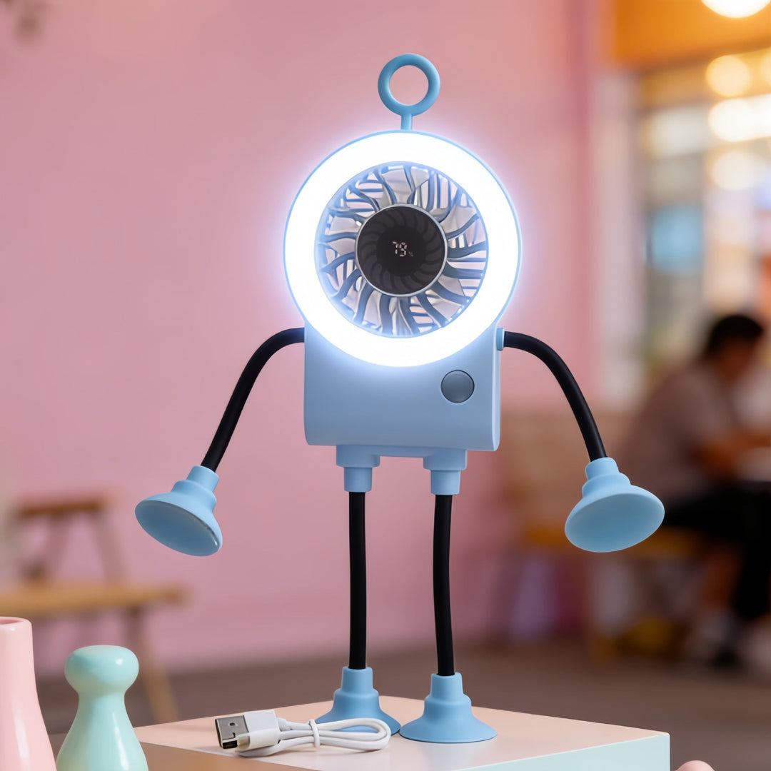 Women Multifunctional Table Fan with Integrated LED Lighting Kalsten