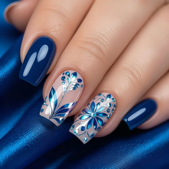 Artificial nails with floral details Kalsten