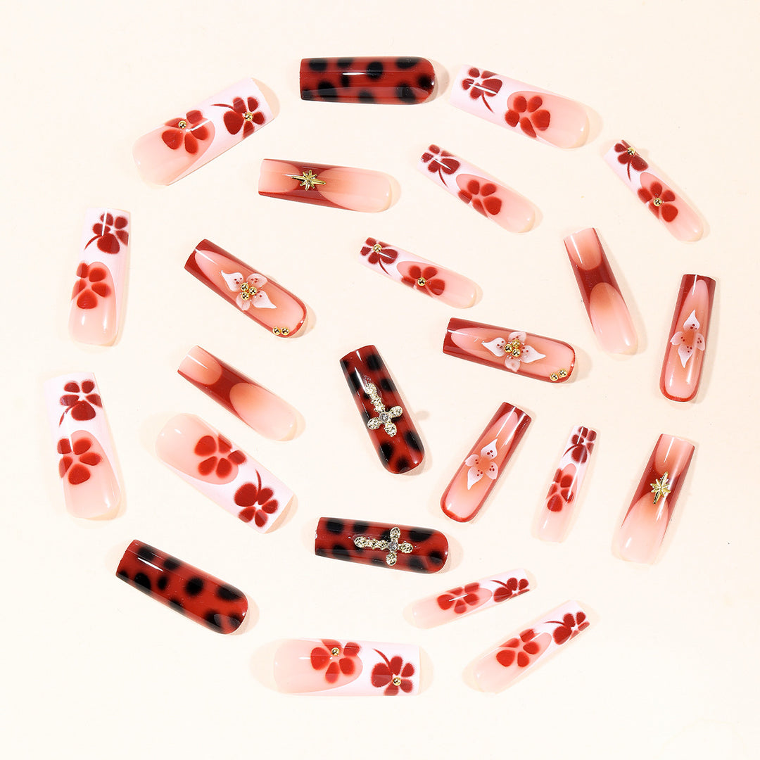 Decorative 3D Floral and Cross Nail Art Extensions Kalsten