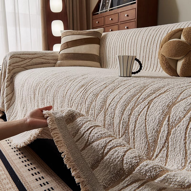 Textured Woven Sofa Throw Cover