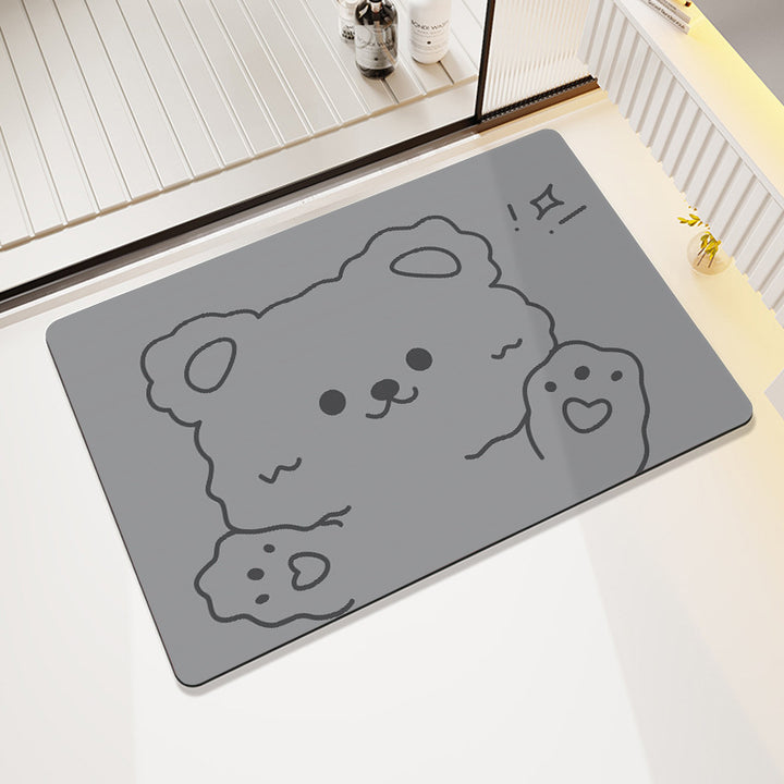 Playful Cartoon-Themed Bathroom Rug Kalsten