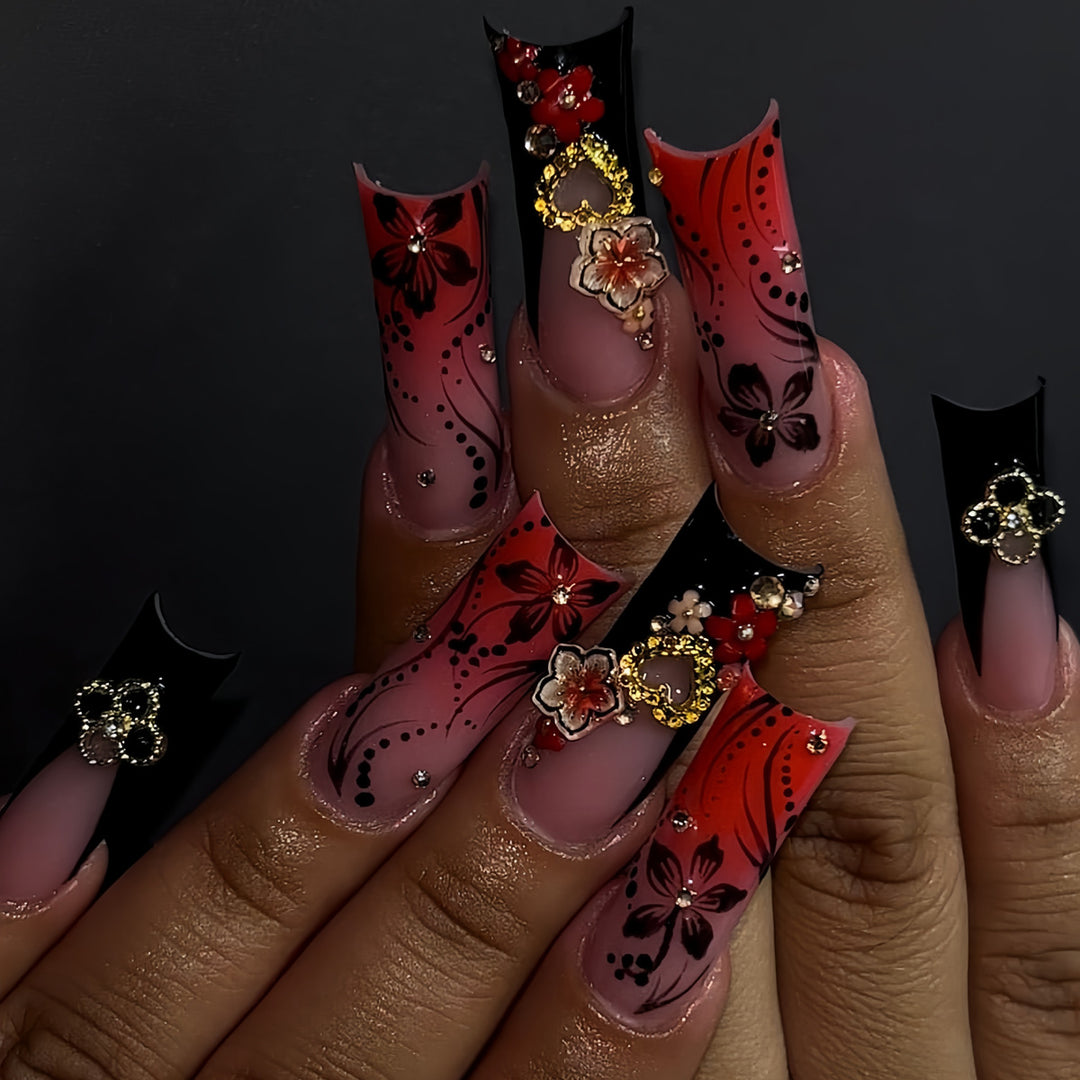 Artistic Long Stiletto Press-On Nails Kalsten