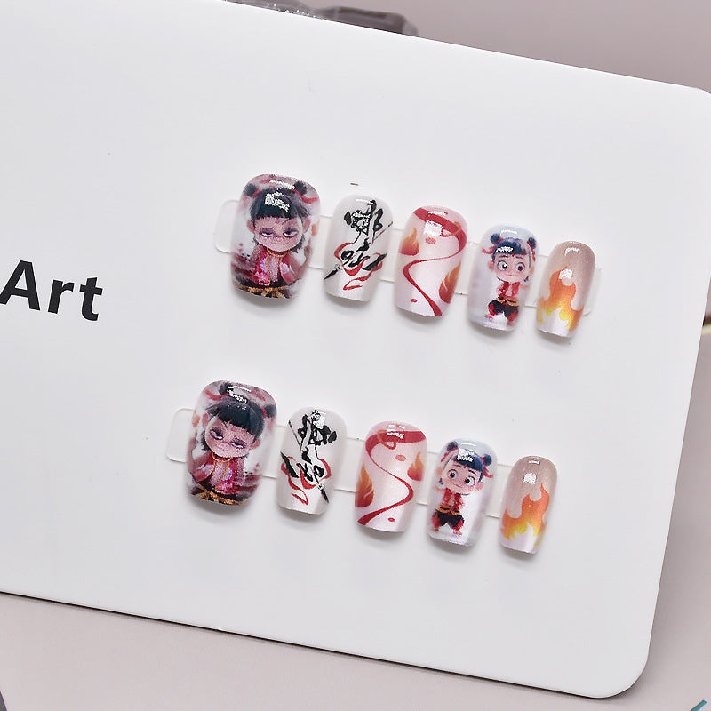 Cartoon-Themed Press-On Nail Art Kalsten
