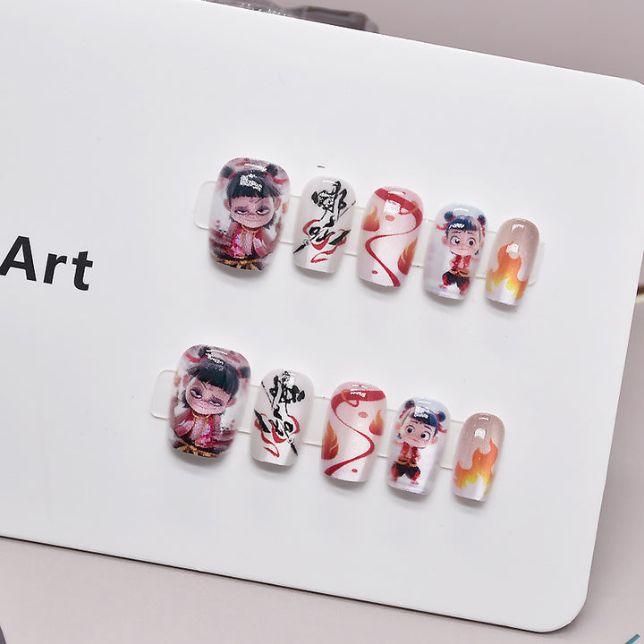 Cartoon-Themed Press-On Nail Art Kalsten