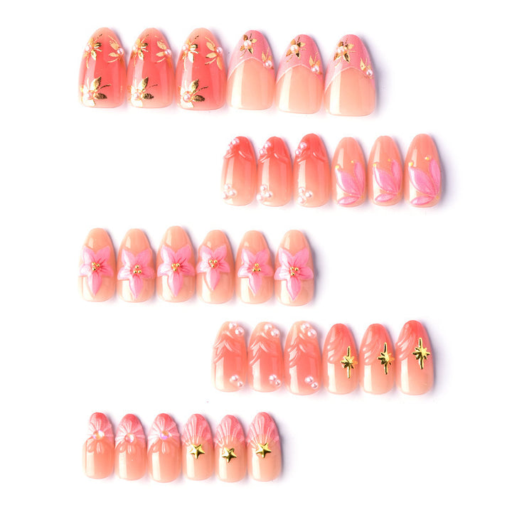 Floral Embellished Press-On Nail Art Set 1790738249