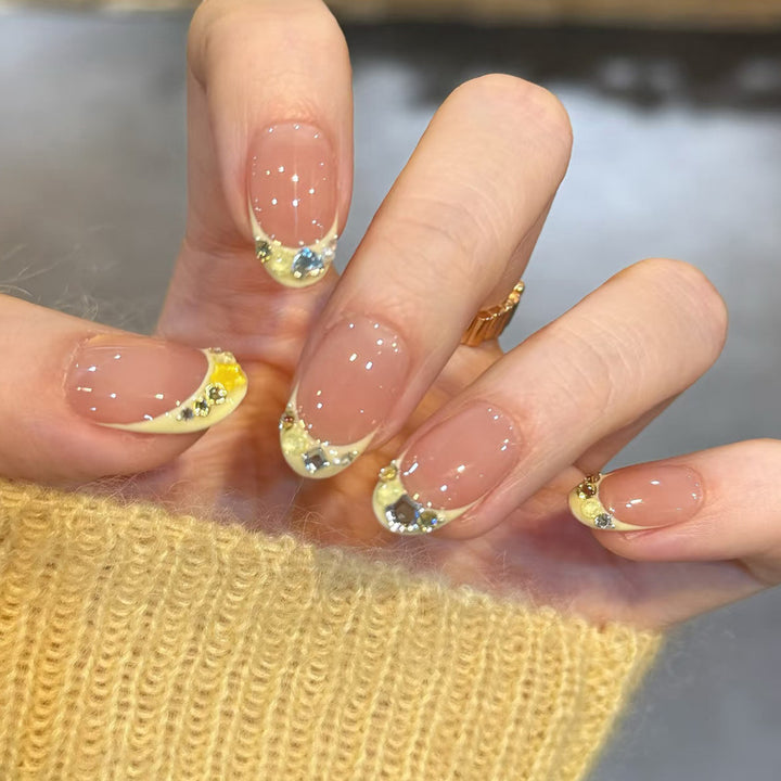 Elegant Press-On Nail Set with Rhinestone and Decorative Tips Kalsten