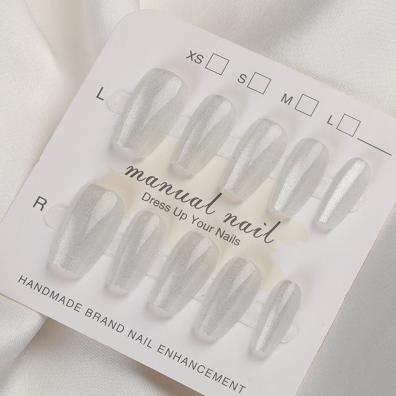 Iridescent Press-On Nail Set with Glitter Finish Kalsten