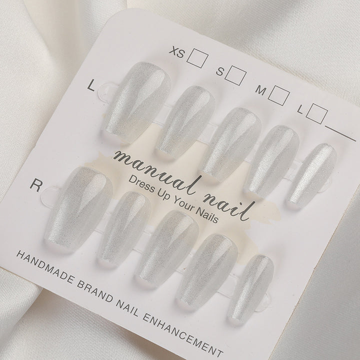 Iridescent Press-On Nail Set with Glitter Finish Kalsten