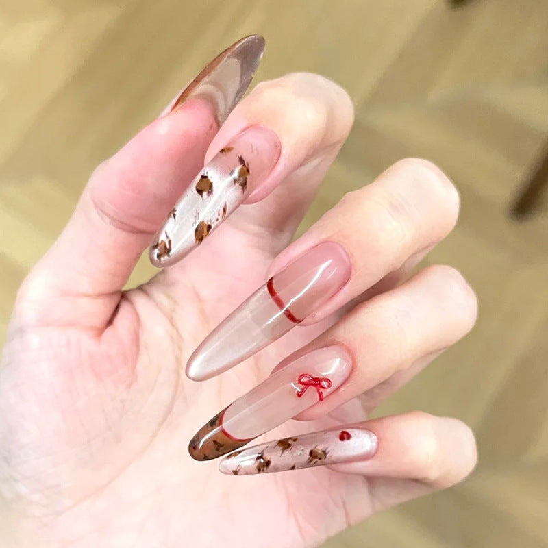 Stylish Press-On Nail Set with Artistic Leopard Design Kalsten