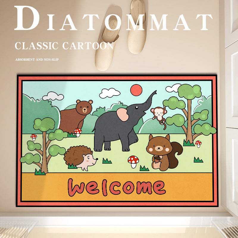 Playful Animal-Themed Decorative Bath Mat
