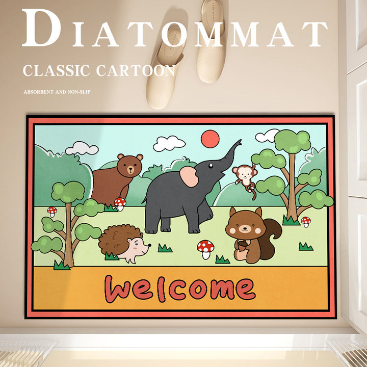 Playful Animal-Themed Decorative Bath Mat