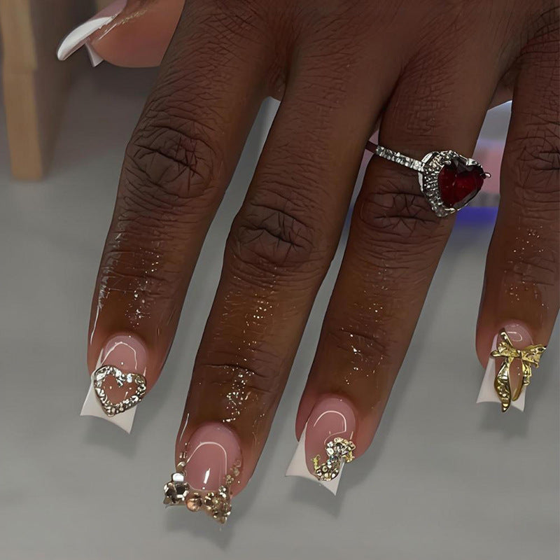 Artificial nail set with elegant jewelry and glitter elements Kalsten
