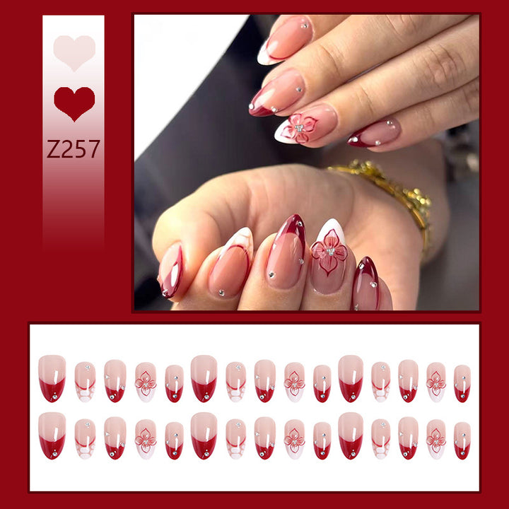 Artificial nails with floral and glittering accents Kalsten