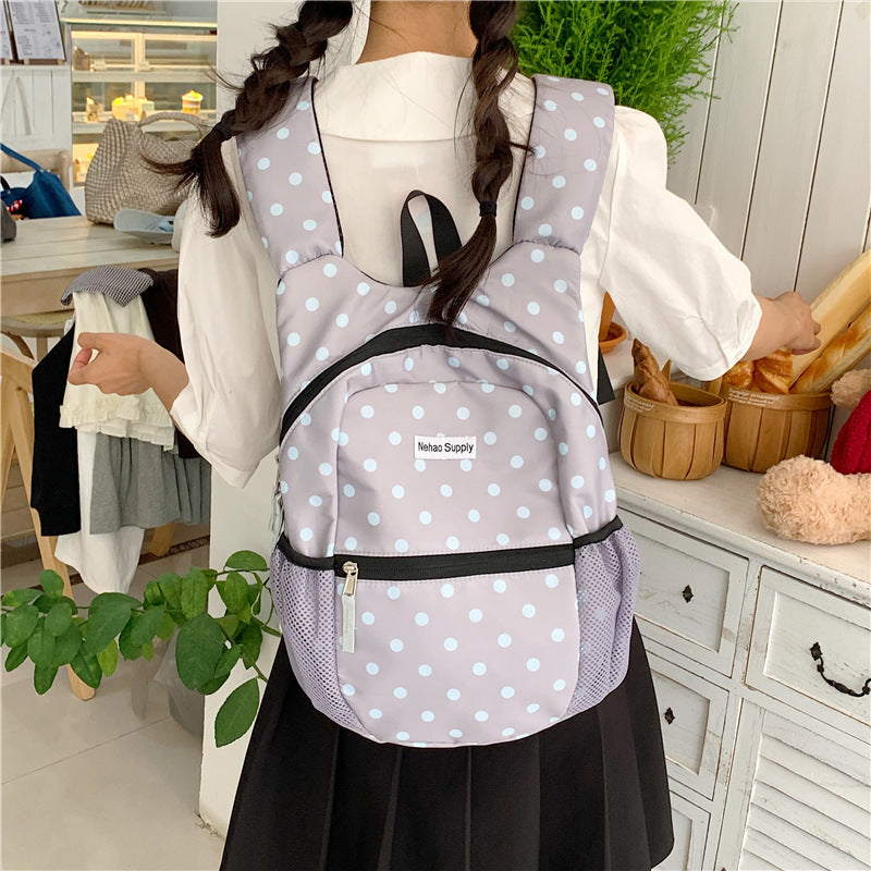 Playful Polka Dot Patterned Backpack Kalsten