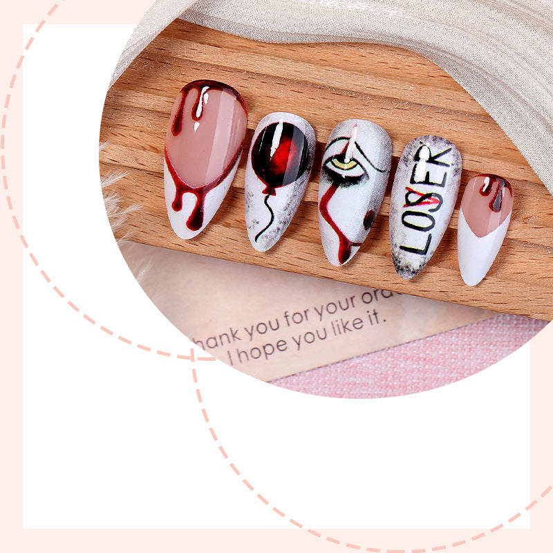 Creative nail art set with bloody and spooky designs Kalsten