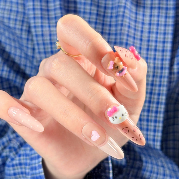 Cute Character Press-On Nails Set Kalsten