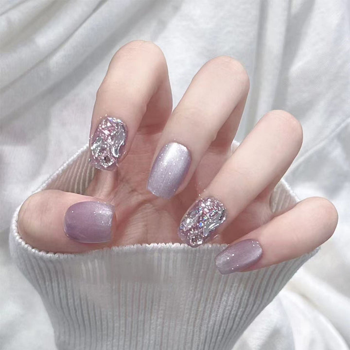 Artificial nail set with glitter and metallic effects Kalsten