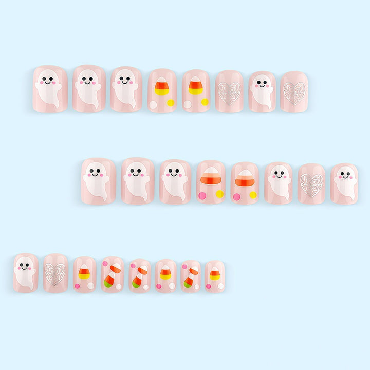 Artificial nails for Halloween with cute ghost motifs Kalsten