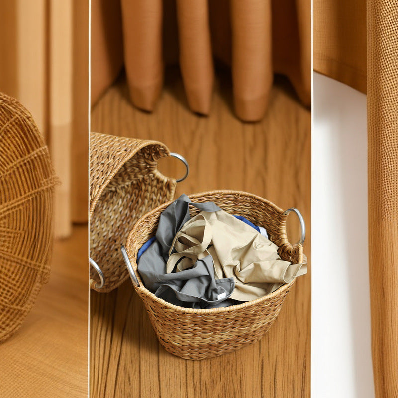 Rustic Woven Laundry Hamper Kalsten