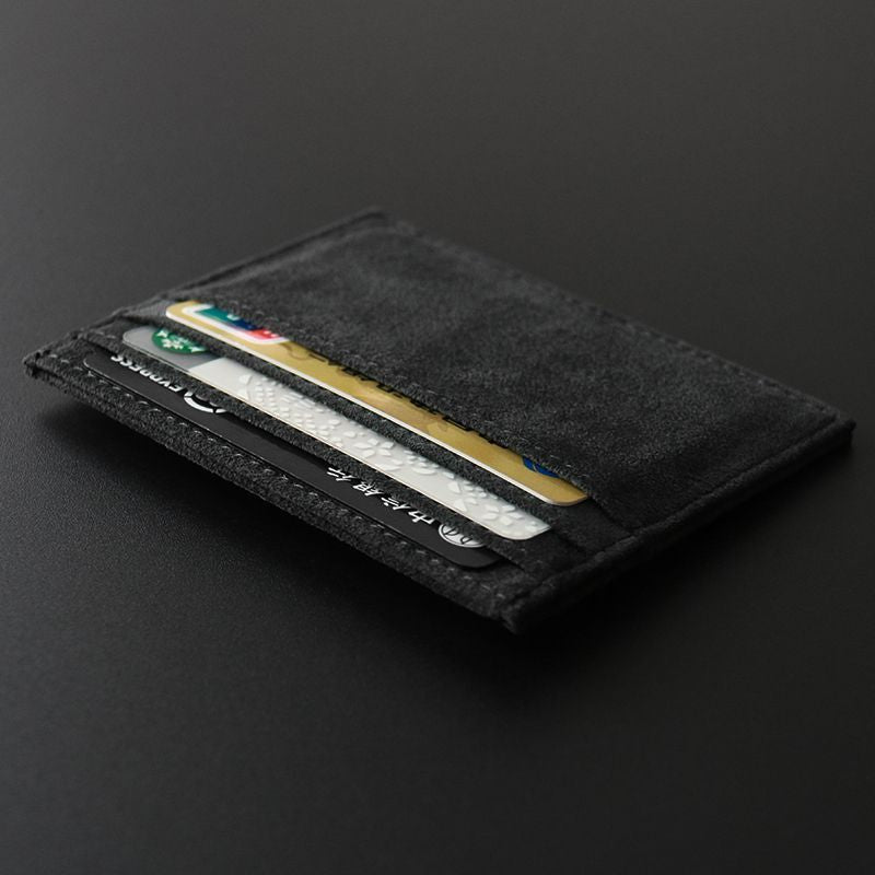Textured Leather Card Holder Wallet