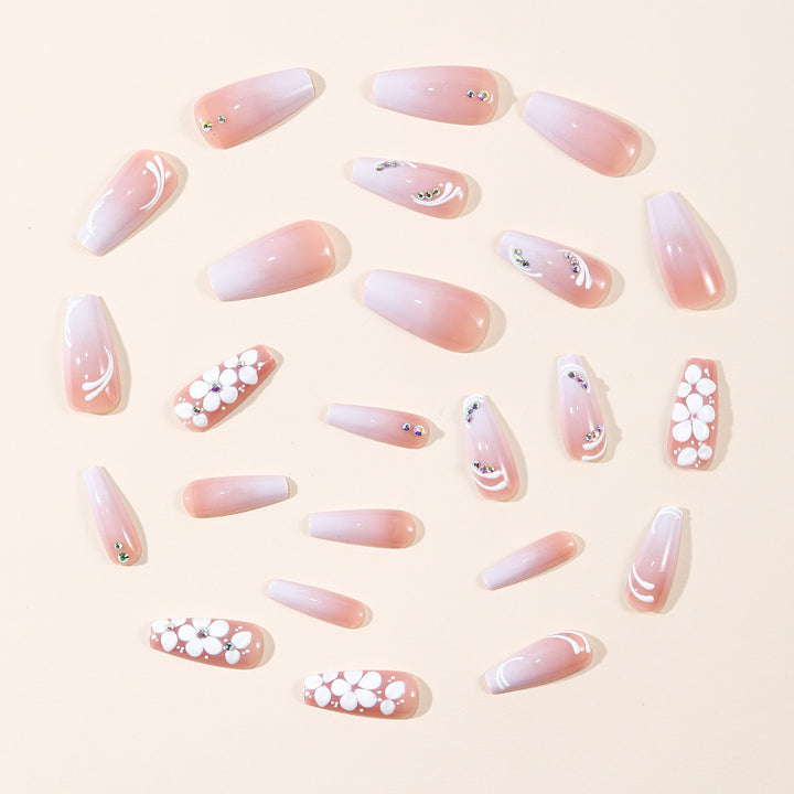 Ornate Floral Acrylic Nail Art Extensions Kalsten