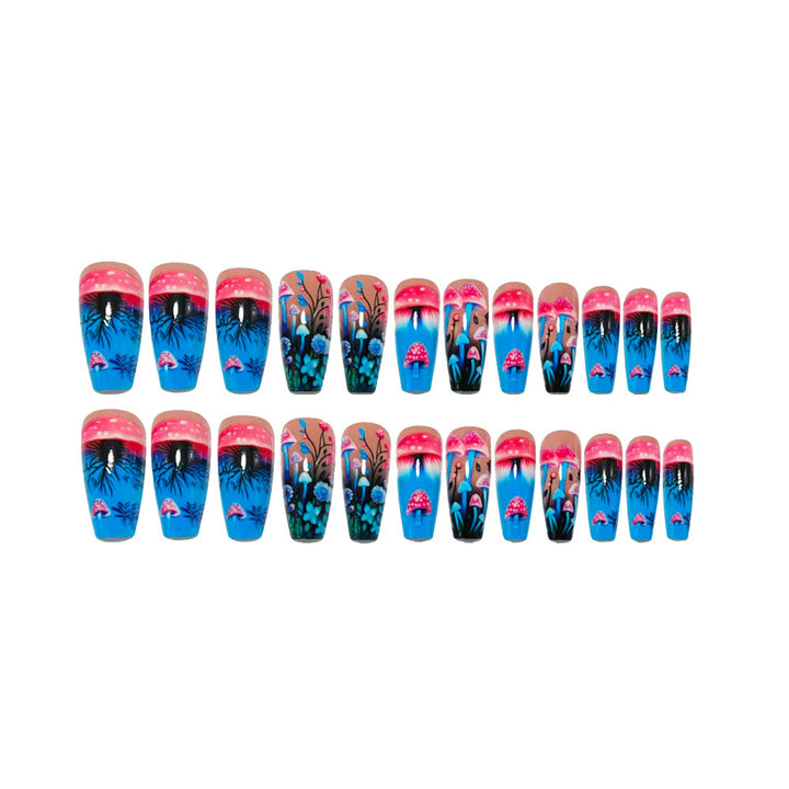 Creative flower and mushroom design artificial nails Kalsten