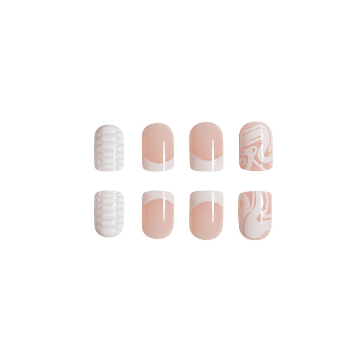 Artistic Acrylic Nail Extensions with Marble Design Kalsten