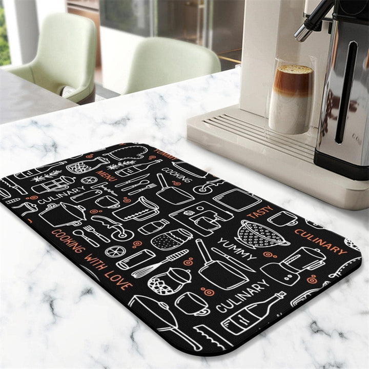 Coffee-Themed Kitchen Floor Mat