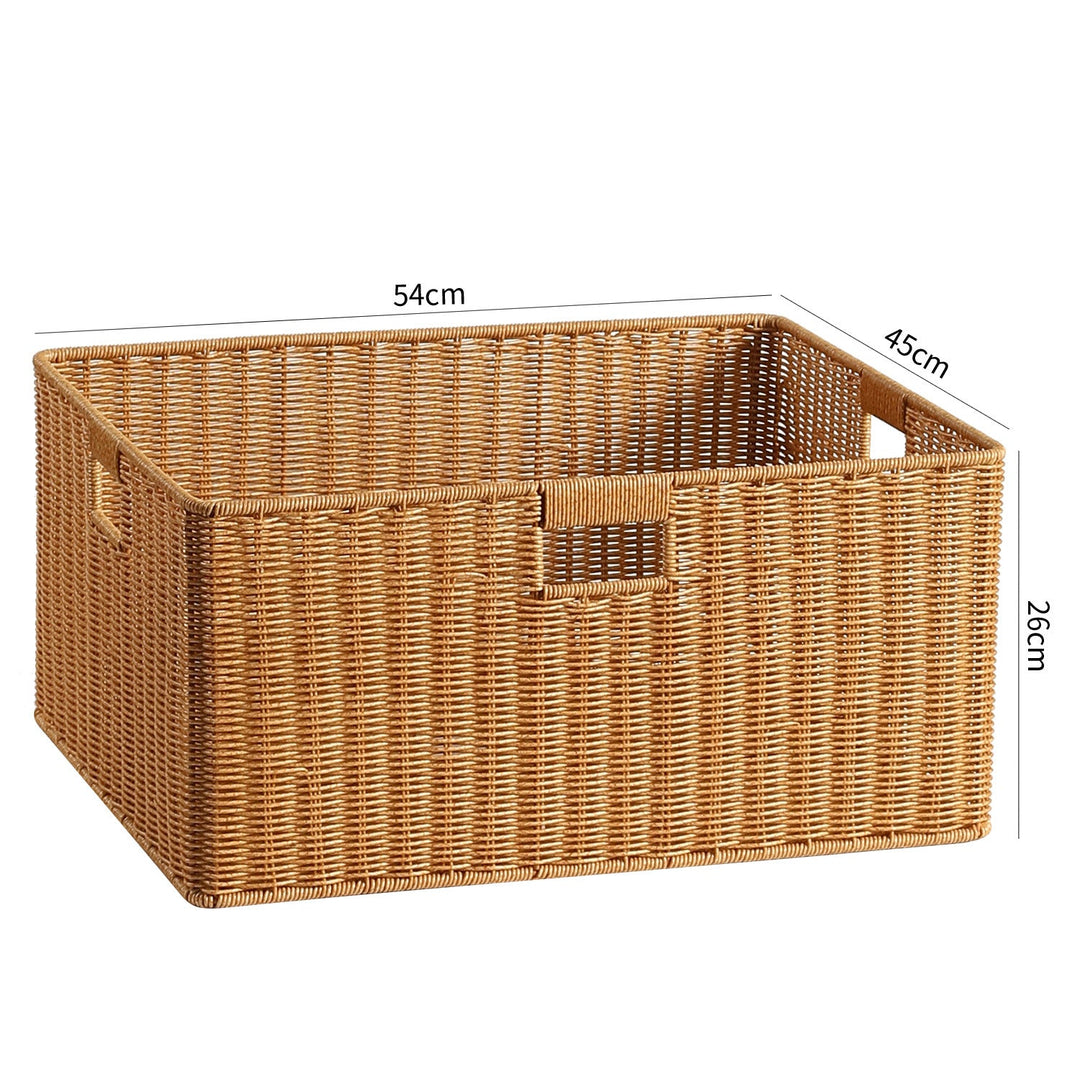 Handwoven Rectangular Storage Basket with Cut-Out Handles Kalsten
