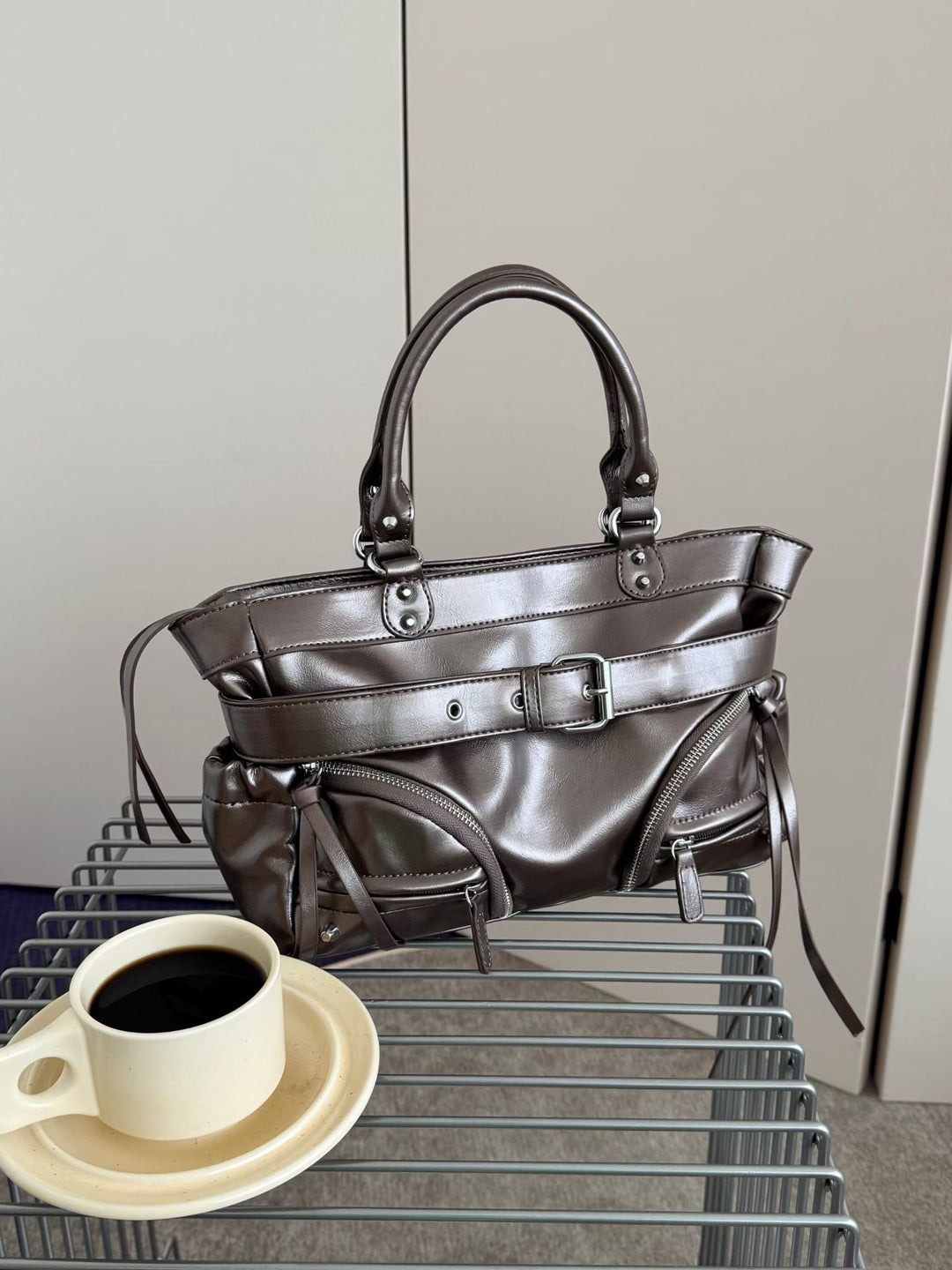 Structured Leather Handbag