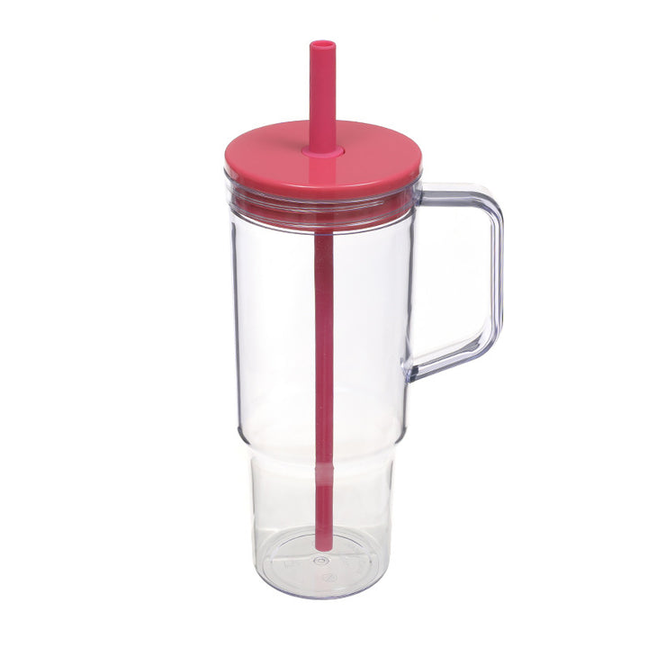 Unisex drinking cup with removable silicone straw and integrated carrying handle Kalsten