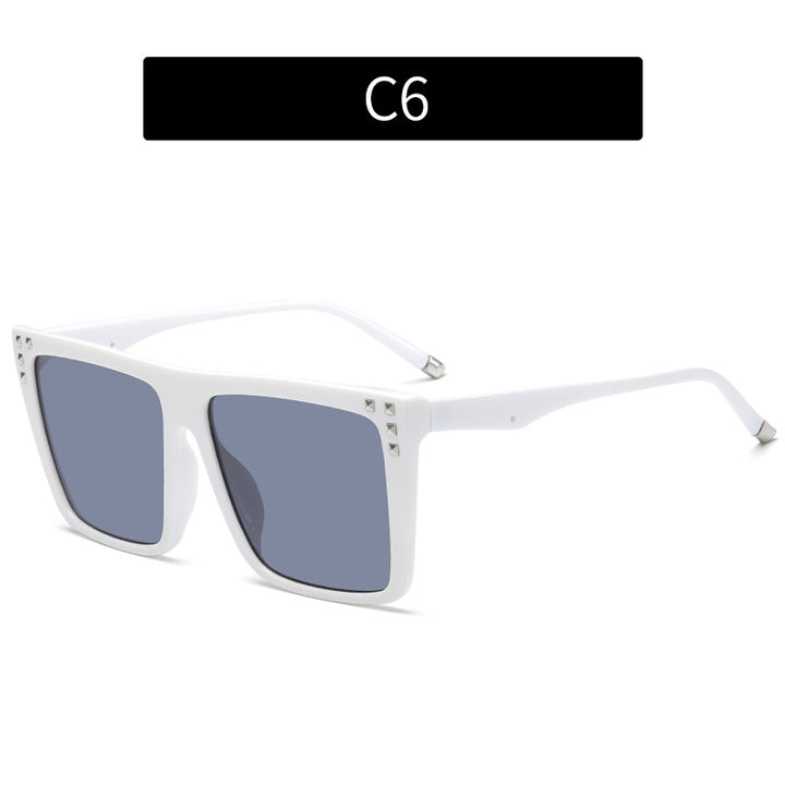 Oversized Geometric Sunglasses with Unique Metal Accents
