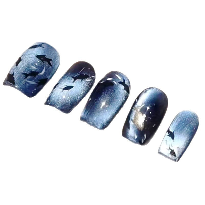 Artistic Ocean-Themed Press-On Nail Art Set Kalsten