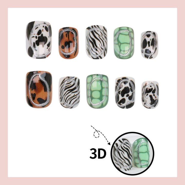 Nail art set with trendy animal patterns Kalsten