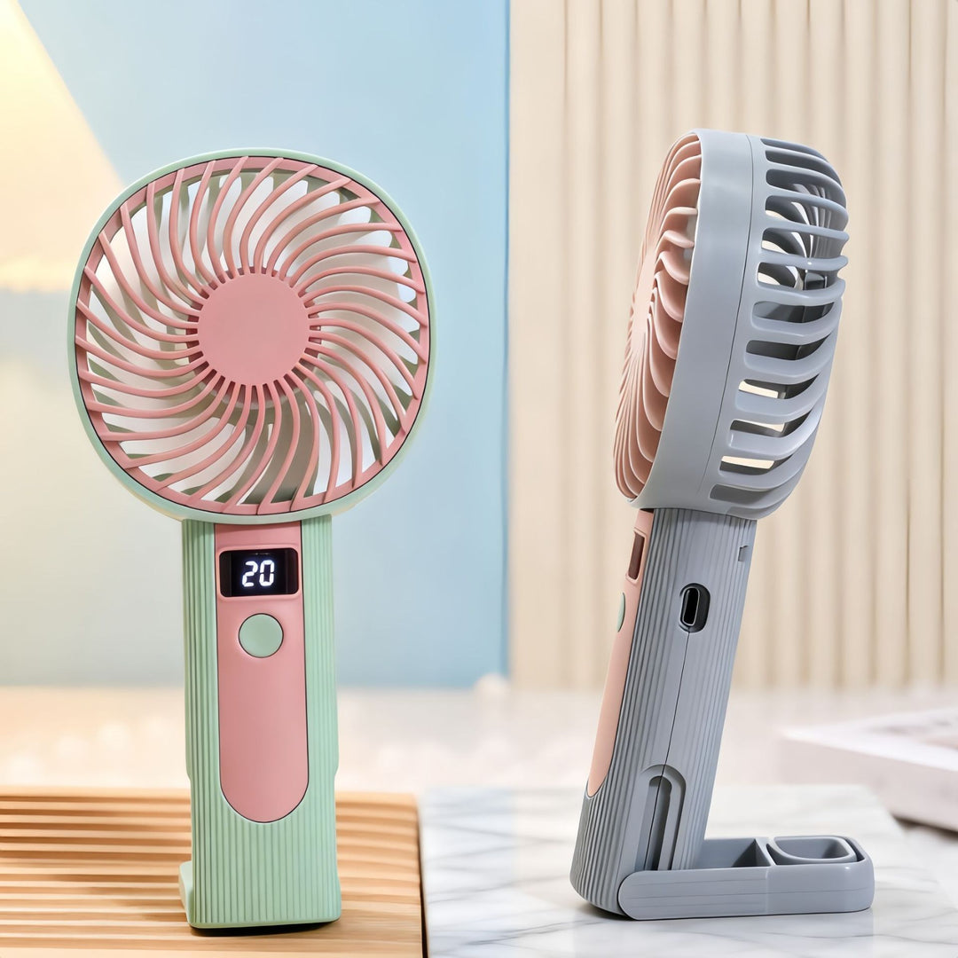 Portable hand fan with digital display and USB charging function Kalsten