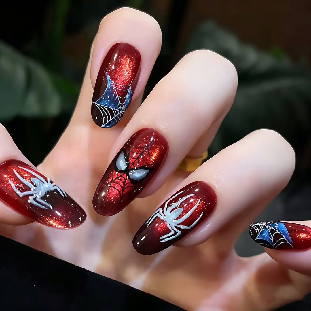 Thematic Spider-Man Inspired Press-On Nail Art Set Kalsten